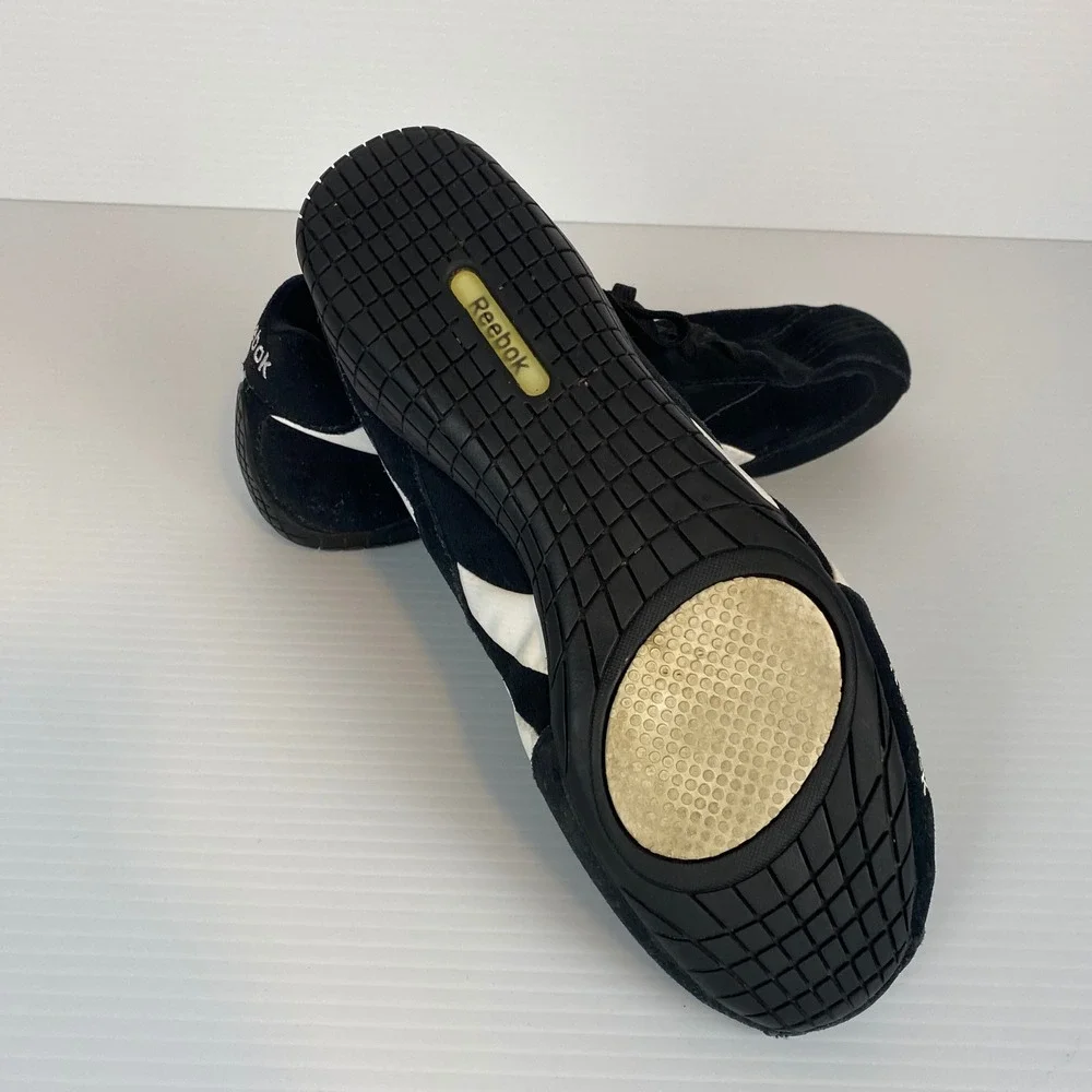 Reebok Women's Driving Metal‎ X Casual Black Suede White Lace Athletic Shoes 8.5